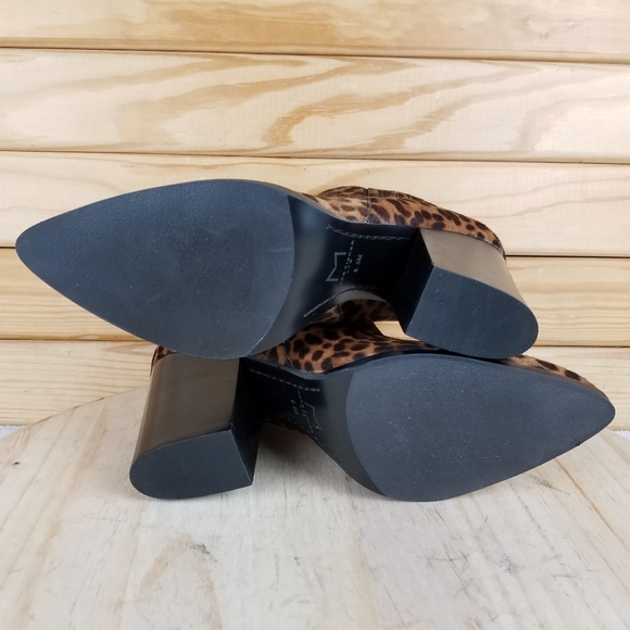 NEW MARC FISHER LTD Alva Leopard Calf Hair Bootie Ankle Boot Slip-on Pointed Toe - Picture 8 of 10